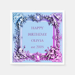 Guardanapo De Papel Quadro de rolagem vitoriano personalizado, cor-de-