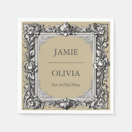Guardanapo De Papel Quadro de rolagem vitoriano personalizado - papel