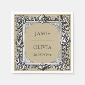 Guardanapo De Papel Quadro de rolagem vitoriano personalizado - papel 
