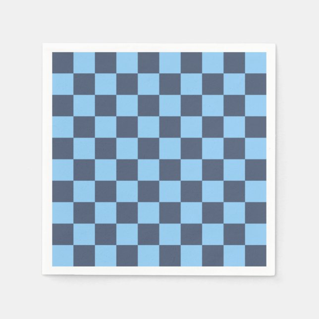 Guardanapo De Papel Quadro de verificação azul (Frente)