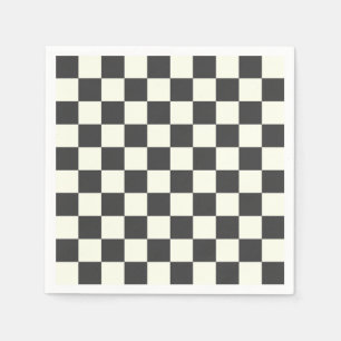 Guardanapo De Papel Quadro de verificação branco apagado e preto