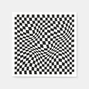 Guardanapo De Papel Quadro de Verificação Branco Preto Verificado por