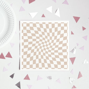 Guardanapo De Papel Quadro de verificação com Rosa cor-de-rosa com a