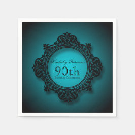 Guardanapo De Papel Quadro de Vintage em Azul - Papel de Aniversário 9