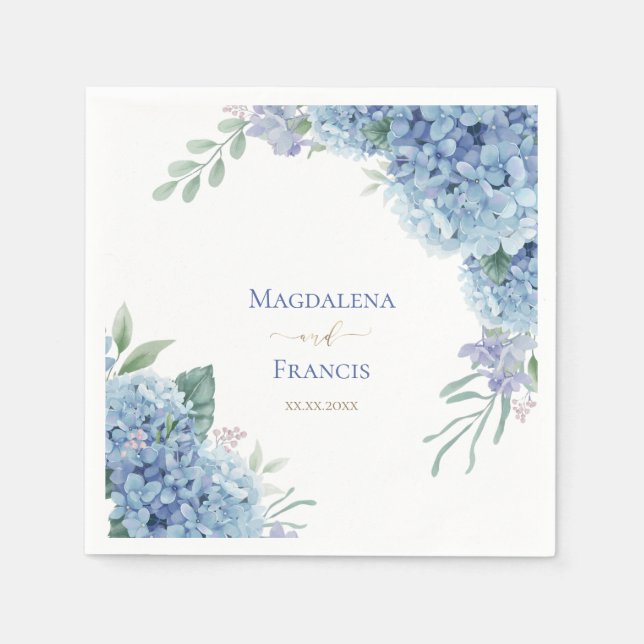 Guardanapo De Papel Quadro geométrico Hydrangea | casamento (Frente)