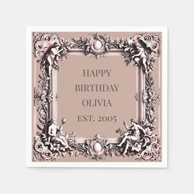 Guardanapo De Papel Quadro Victoriano Personalizado Napkin - mocha mou (Frente)