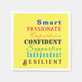 Guardanapo De Papel Qualidades de Mulheres Excelentes Divertidas Amare