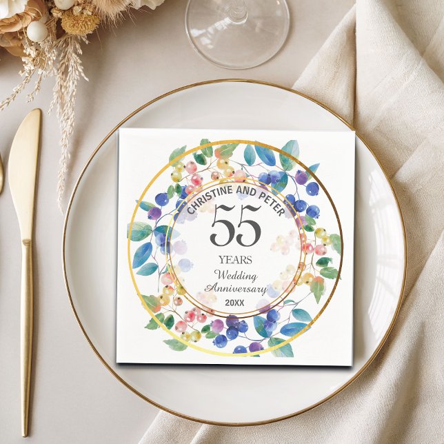 Guardanapo De Papel Qualquer Aniversário de Casamento (55), Berries de (Criador carregado)