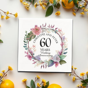 Guardanapo De Papel Qualquer Casamento (60) Aniversário Floral Elegant