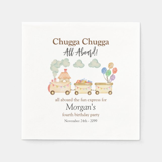 Guardanapo De Papel Qualquer Expresso de Diversão de Aniversário da Aq (Frente)