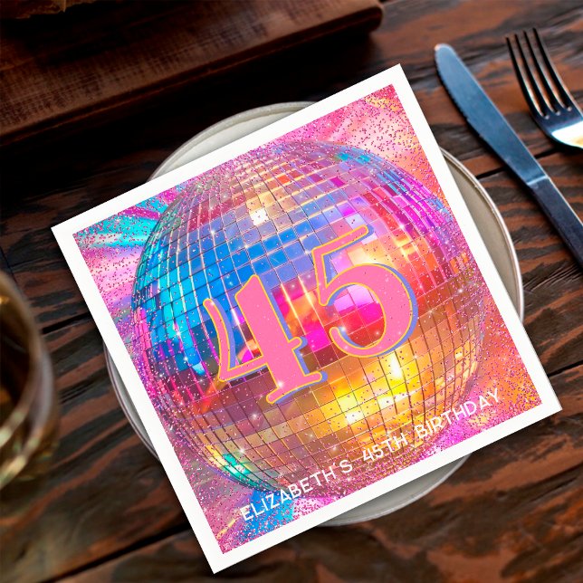 Guardanapo De Papel Qualquer Idade Bola de Discoteca Personalizada Bri (Criador carregado)