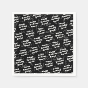 Guardanapo De Papel Qualquer idade e nome personalizado feliz aniversá