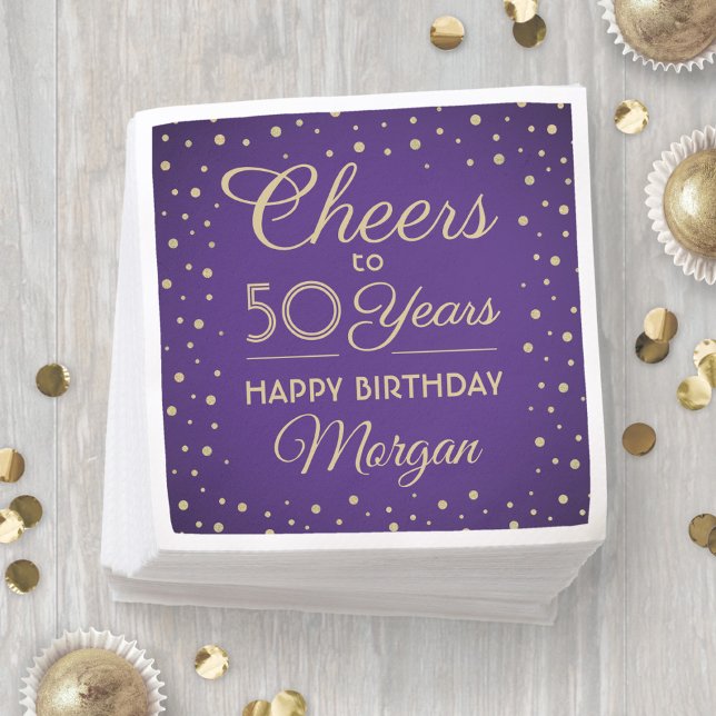 Guardanapo De Papel Qualquer Parabéns de Aniversário Elegante Glitter  (Criador carregado)