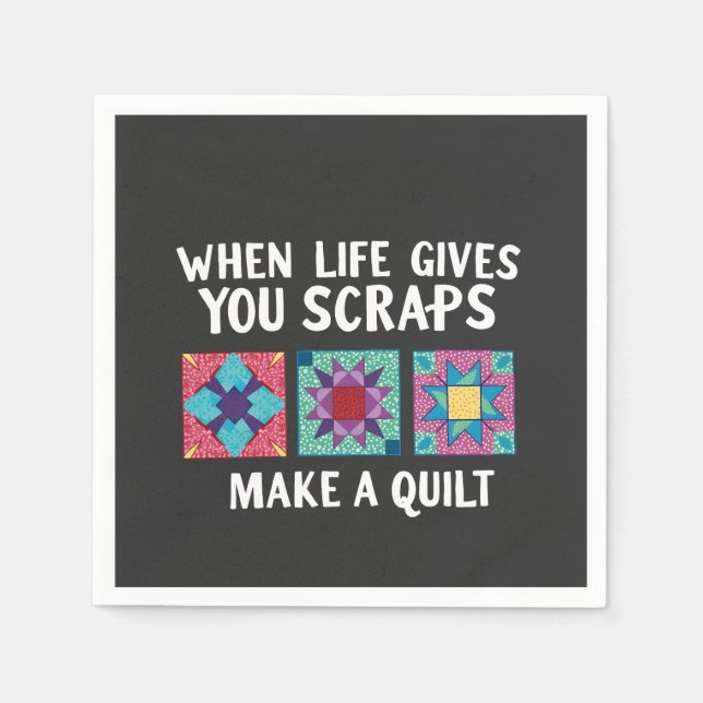 Guardanapo De Papel Quando a vida te dá restos fazem um tricô de colch (Frente)