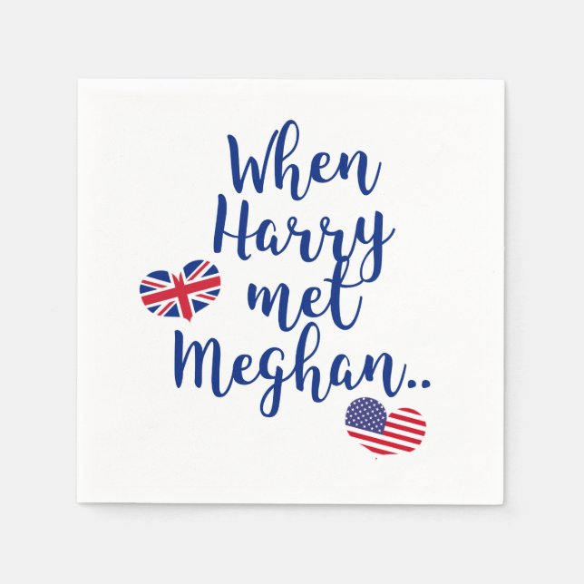 Guardanapo De Papel Quando Harry conheceu Meghan | Casamento Real Dive (Frente)
