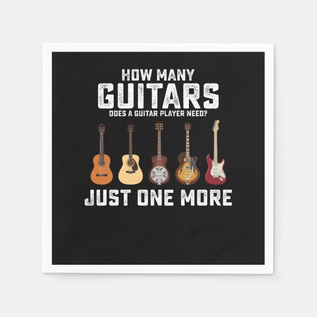 Guardanapo De Papel Quantas guitarras um guitarrista precisa? Só mais  (Frente)