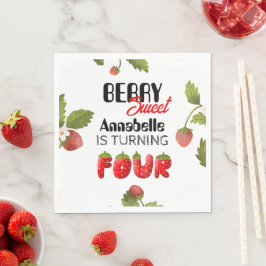 Guardanapo De Papel Quarto Aniversário do Morango