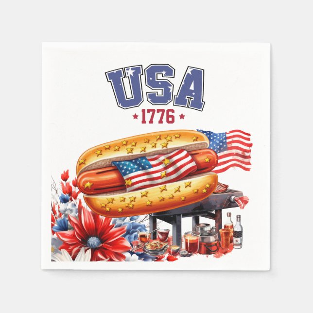 Guardanapo De Papel Quarto De Julho Partido Patriótico Americano Ameri (Frente)