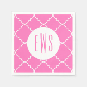 Guardanapo De Papel Quatrefoil Quatrefoil Monograma Partido Napkins