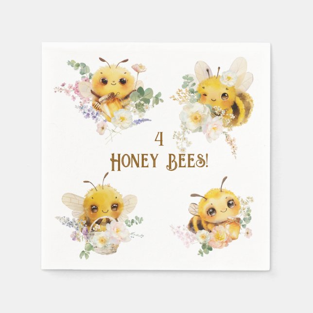 Guardanapo De Papel Quatro Bees Napkins (Frente)
