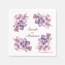 Guardanapo De Papel Quatro Flor Lilah: Casamento Personalizado Napkins