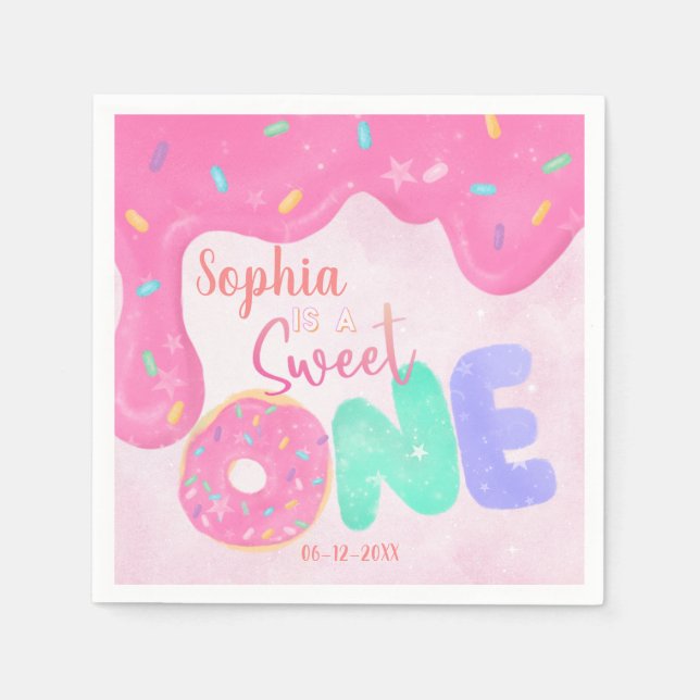 Guardanapo De Papel quatro Glacés cor-de-rosa (Frente)