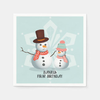 Guardanapo De Papel Que Diversão Aniversário Boneco de Neve 