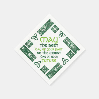 Guardanapo De Papel Que o melhor dia irlandês seja Bênção 1 verde