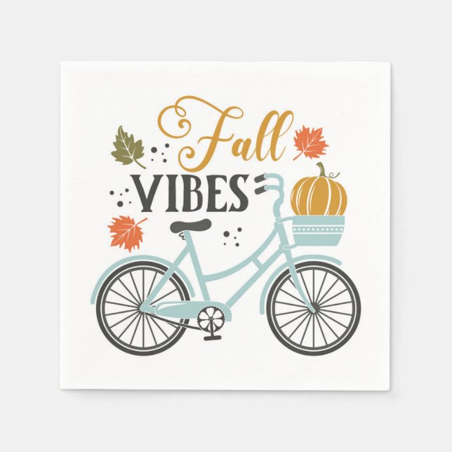 Guardanapo De Papel Queda de Vibes por Bicicleta (Frente)