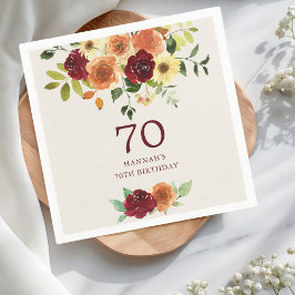 Guardanapo De Papel Queda Elegante | Autumn Floral 70 Birthday