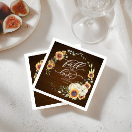 Guardanapo De Papel Queda no amor Chá de panela de flores cinzentas