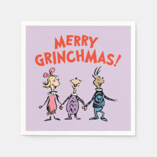 Guardanapo De Papel Quem está de mãos dadas Merry Grinchmas