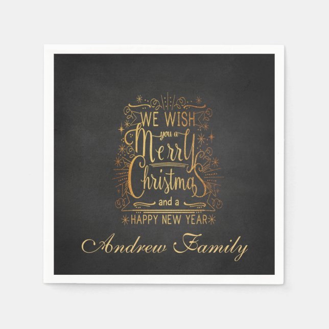 Guardanapo De Papel Queremos Um Feliz Natal personalizado Napkin (Frente)