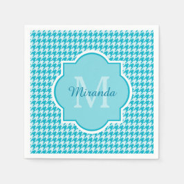 Guardanapo De Papel Quic Monographic Turquoise Houndstooth Com Nome