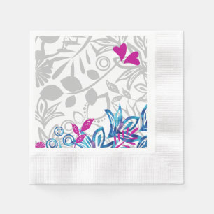Guardanapo De Papel Quinceañera Azul Cristal e Rosa Quente
