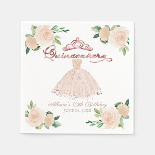 Guardanapo De Papel Quinceanera Blush Floral
