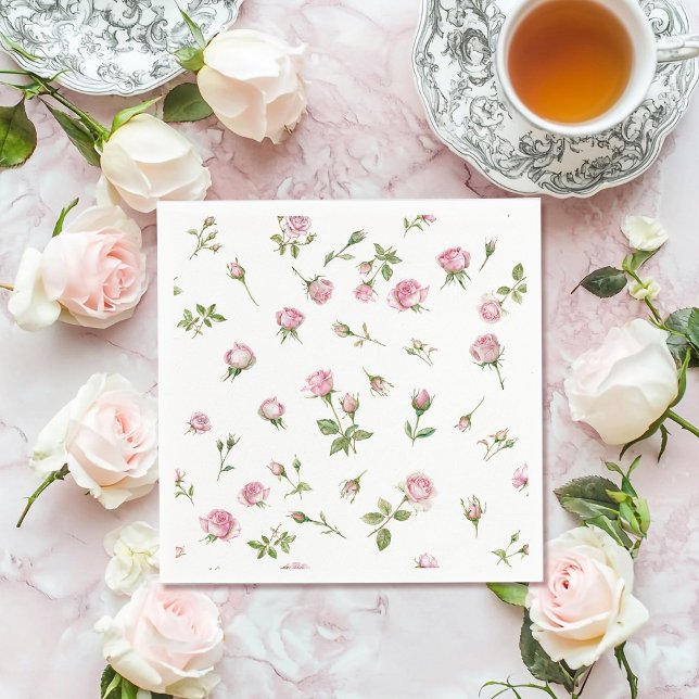 Guardanapo De Papel Quinceanera Blush Pink Rose Birday (Criador carregado)