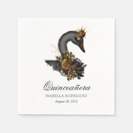 Guardanapo De Papel Quinceañera Cisne Negro