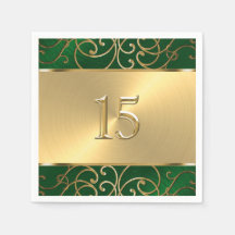 Quinceanera Emerald Green e Douradas espirais de f