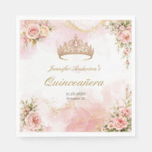 Quinceañera rosa e flores