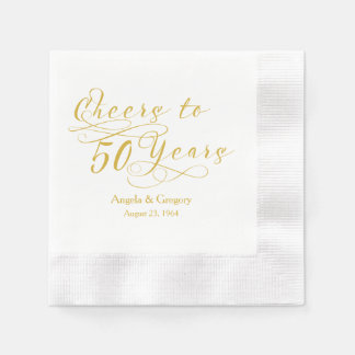 Guardanapo De Papel Quinquenta anos de casamento personalizados e Dour