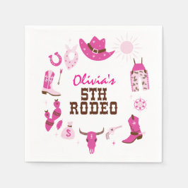 Guardanapo De Papel Quinto Rodeo - 5 de Bowboy Ocidental Rosa, Anivers