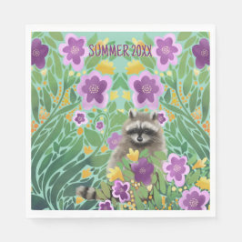 Guardanapo De Papel Raccoon Floral Summer
