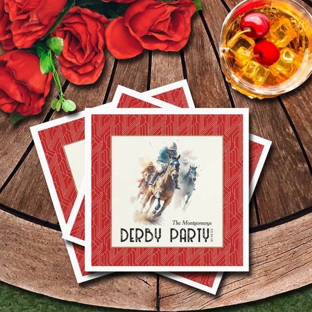 Guardanapo De Papel Race Hormones Derby Party Red (Race Horses Derby Party Red Napkins)