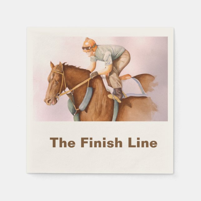Guardanapo De Papel Race Horse e Jockey (Frente)