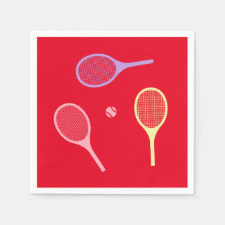 Guardanapo De Papel Rackets de Tênis de Pastel com esfera de Tênis em 