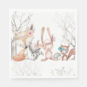 Guardanapo De Papel Racum bonito do coelho do Fox dos animais da