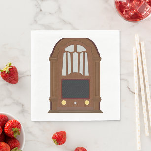 Guardanapo De Papel Rádio Vintage Wooden