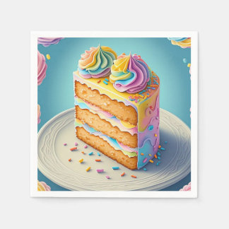 GUARDANAPO DE PAPEL " RAINBOL CAKE SLICE "