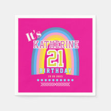 Rainbow 21st Birthday Hot Pink